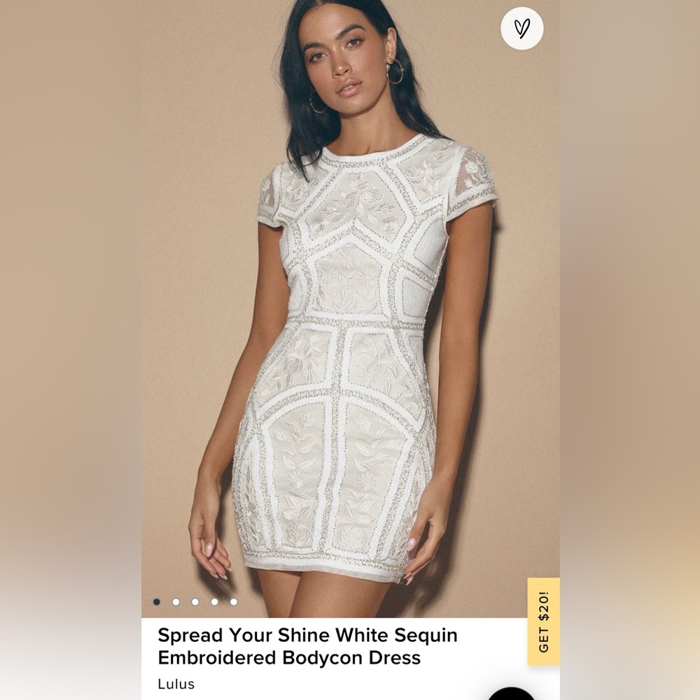 Lulus Spread Your Shine White Sequin Embroidered Bodycon Dress